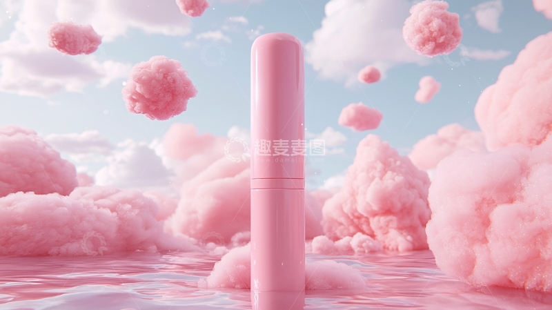 高清大图下载【趣麦麦图】粉色棉花糖天空