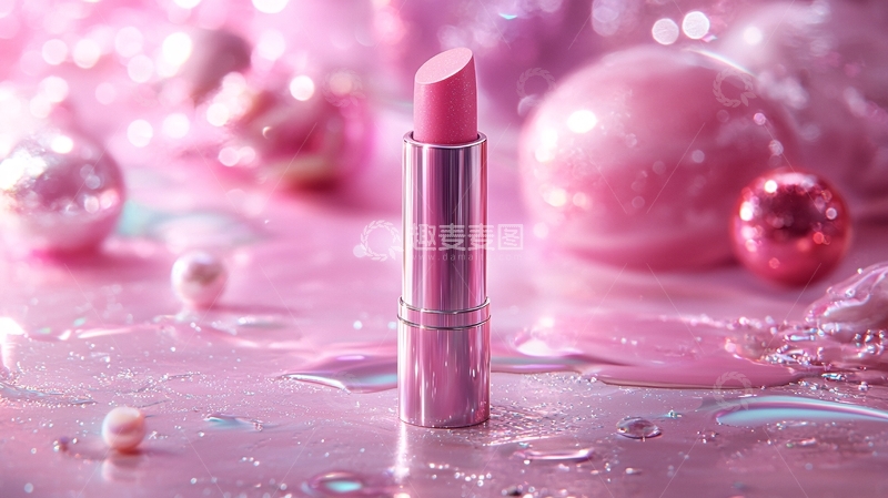 高清大图下载【趣麦麦图】粉色口红梦幻场景