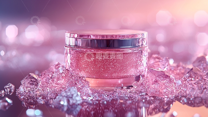 高清大图下载【趣麦麦图】粉色闪粉面霜