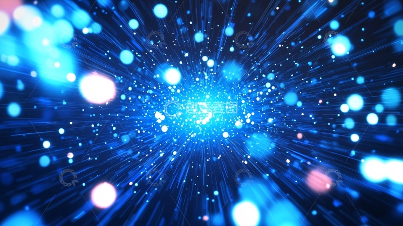 高清大图下载【趣麦麦图】蓝色光点粒子背景