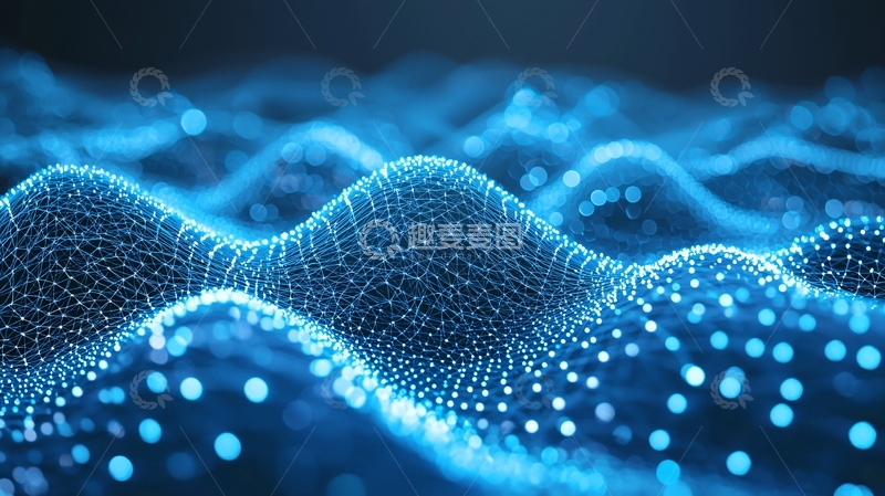高清大图下载【趣麦麦图】抽象蓝色波浪数据