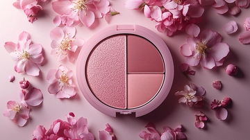 粉色腮红与樱花