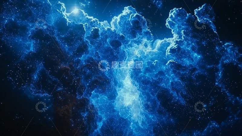 高清大图下载【趣麦麦图】蓝色宇宙星云