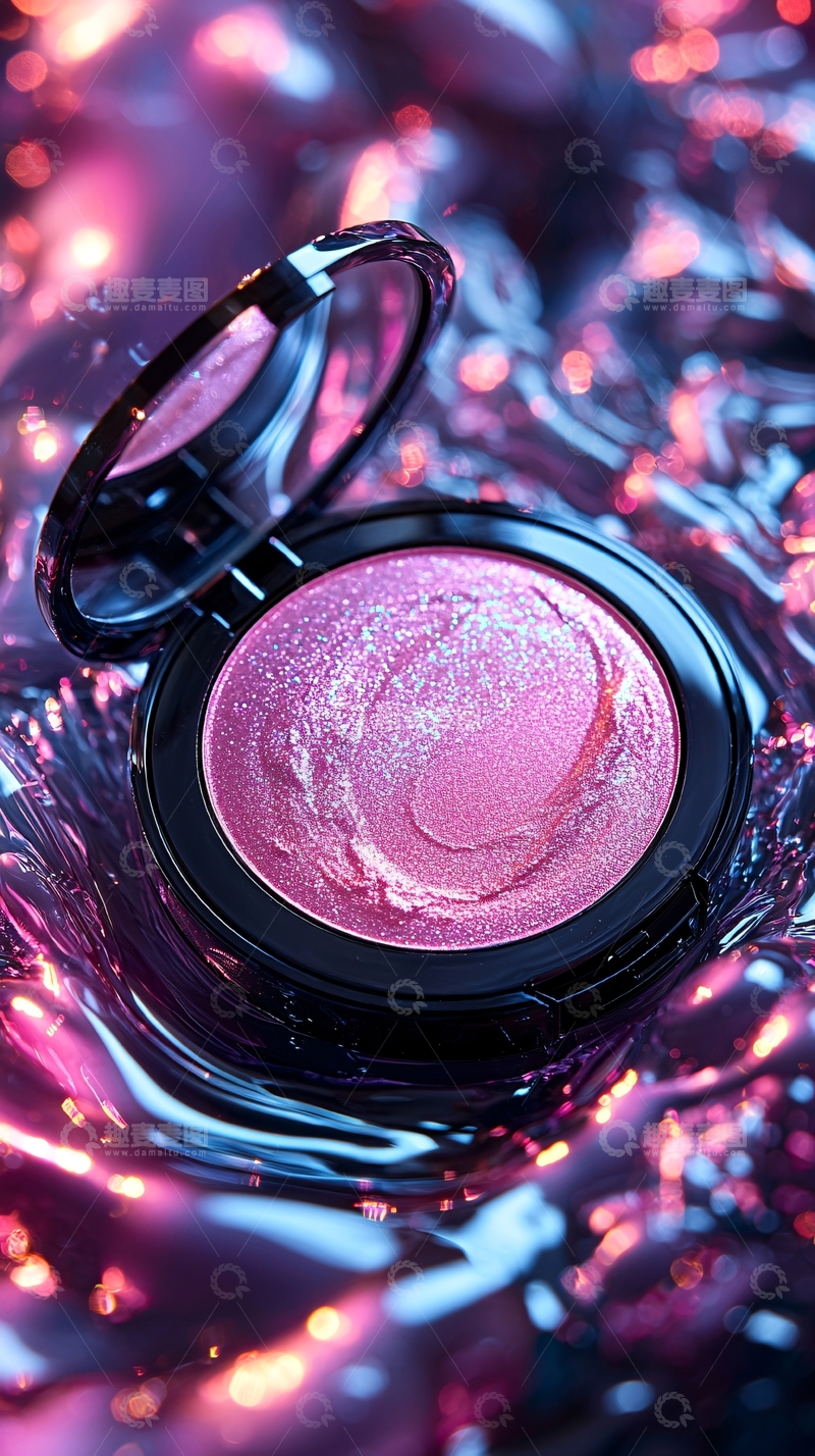 高清大图下载【趣麦麦图】粉色闪光腮红特写