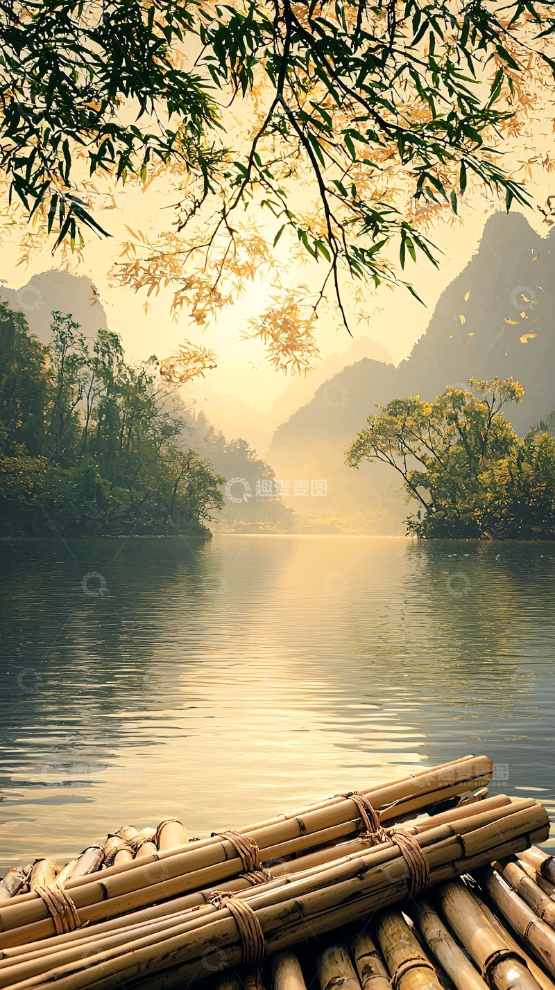 高清大图下载【趣麦麦图】宁静湖面山水风景