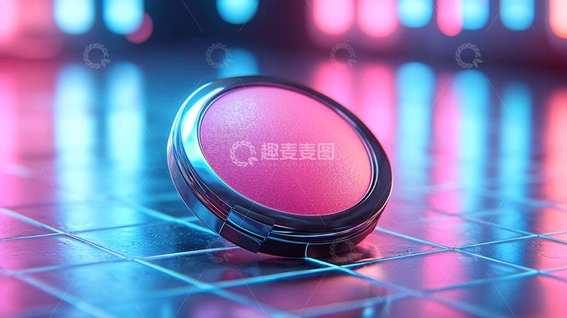 高清大图下载【趣麦麦图】霓虹灯下的粉色圆形物体