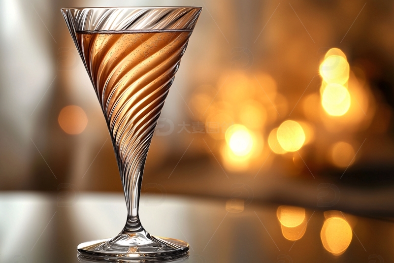 高清大图下载【趣麦麦图】螺旋纹理的香槟杯