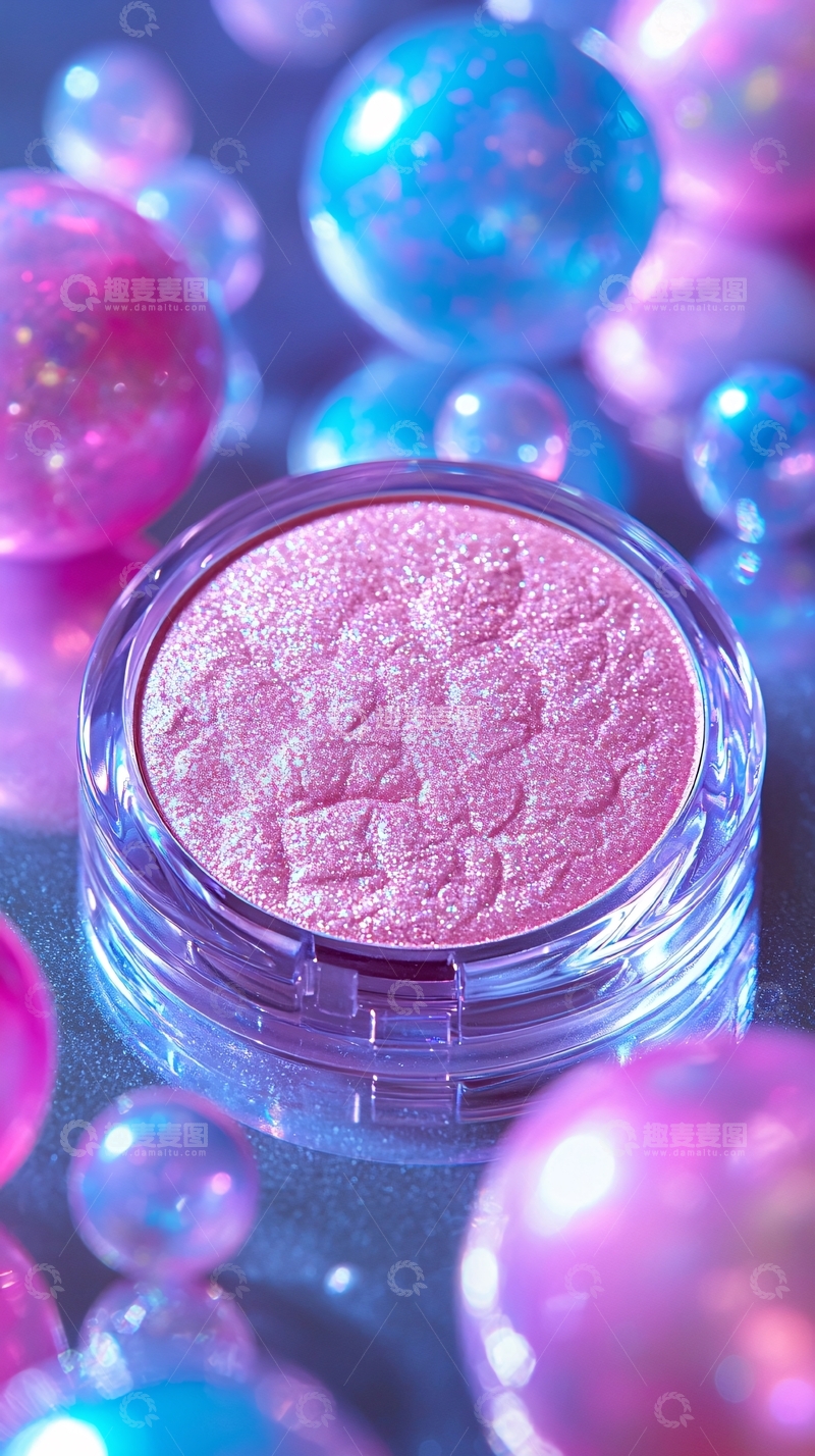 高清大图下载【趣麦麦图】粉色腮红和彩色珠子