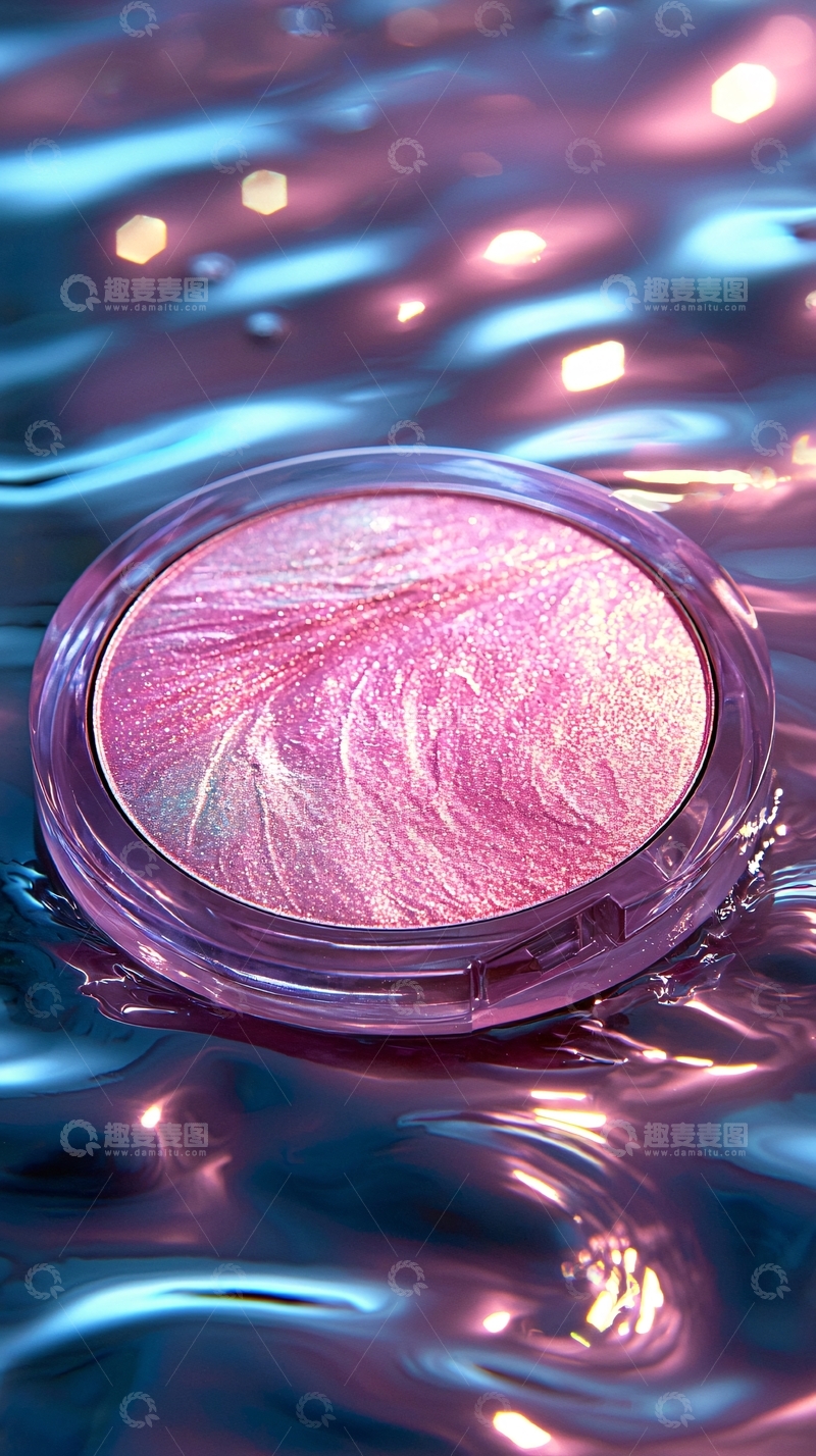 高清大图下载【趣麦麦图】梦幻紫色高光粉饼
