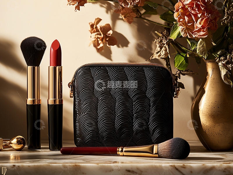 高清大图下载【趣麦麦图】精美化妆品与花卉静物