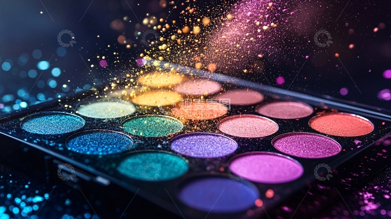 高清大图下载【趣麦麦图】彩虹色眼影盘