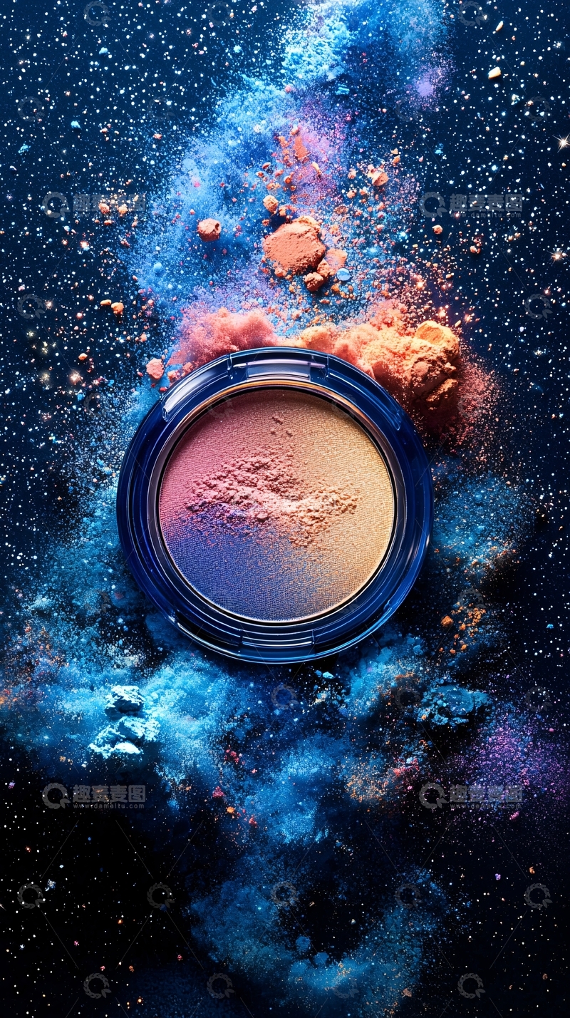 高清大图下载【趣麦麦图】宇宙星云彩妆盘