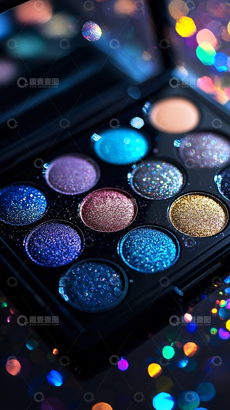 高清大图下载【趣麦麦图】绚丽多彩的眼影盘