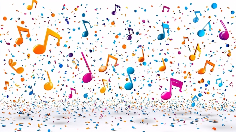 高清大图下载【趣麦麦图】彩色音符背景