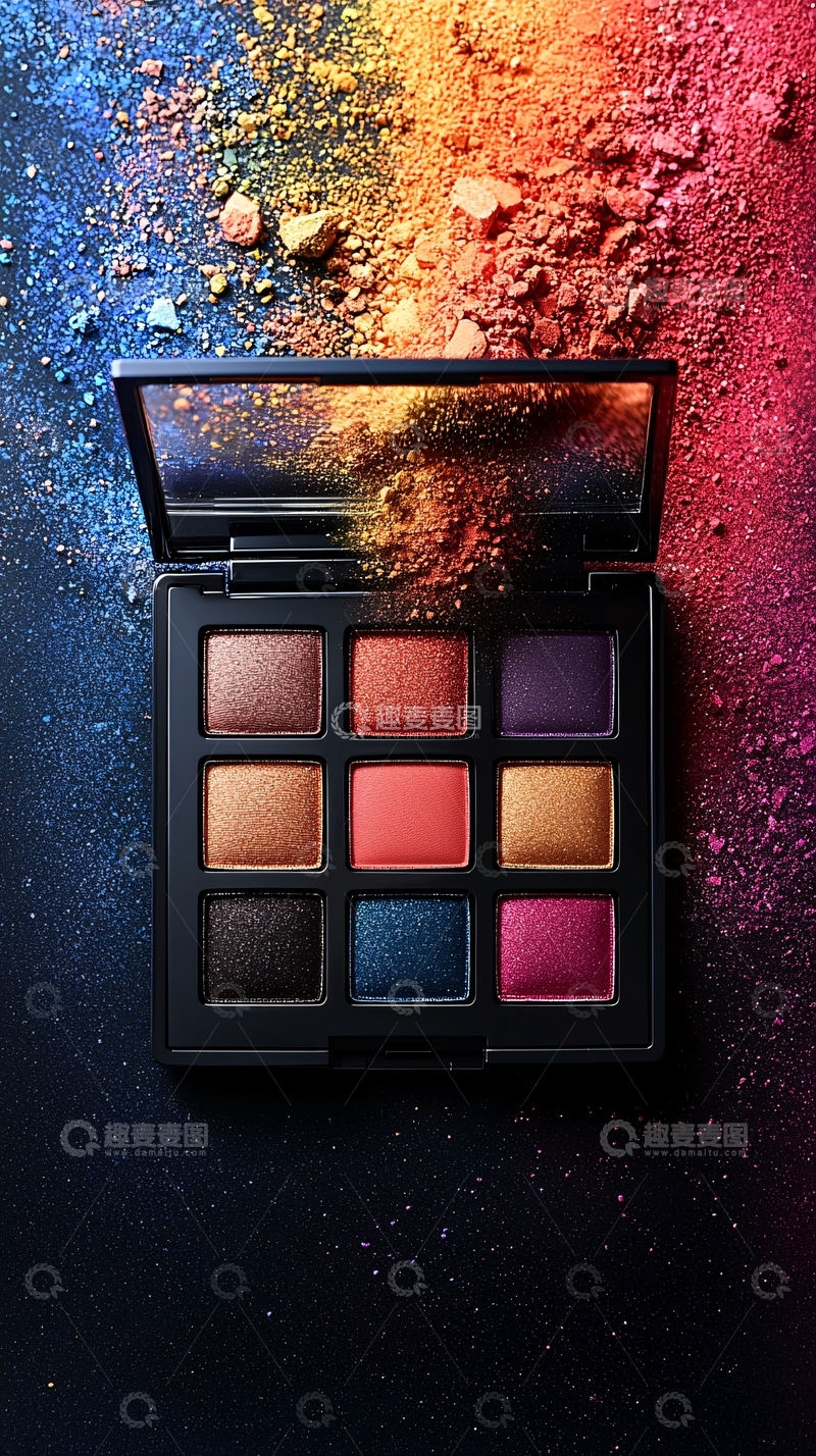 高清大图下载【趣麦麦图】彩色粉末眼影盘