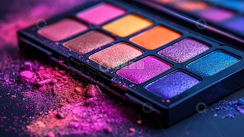 高清大图下载【趣麦麦图】-色彩鲜艳的眼影盘