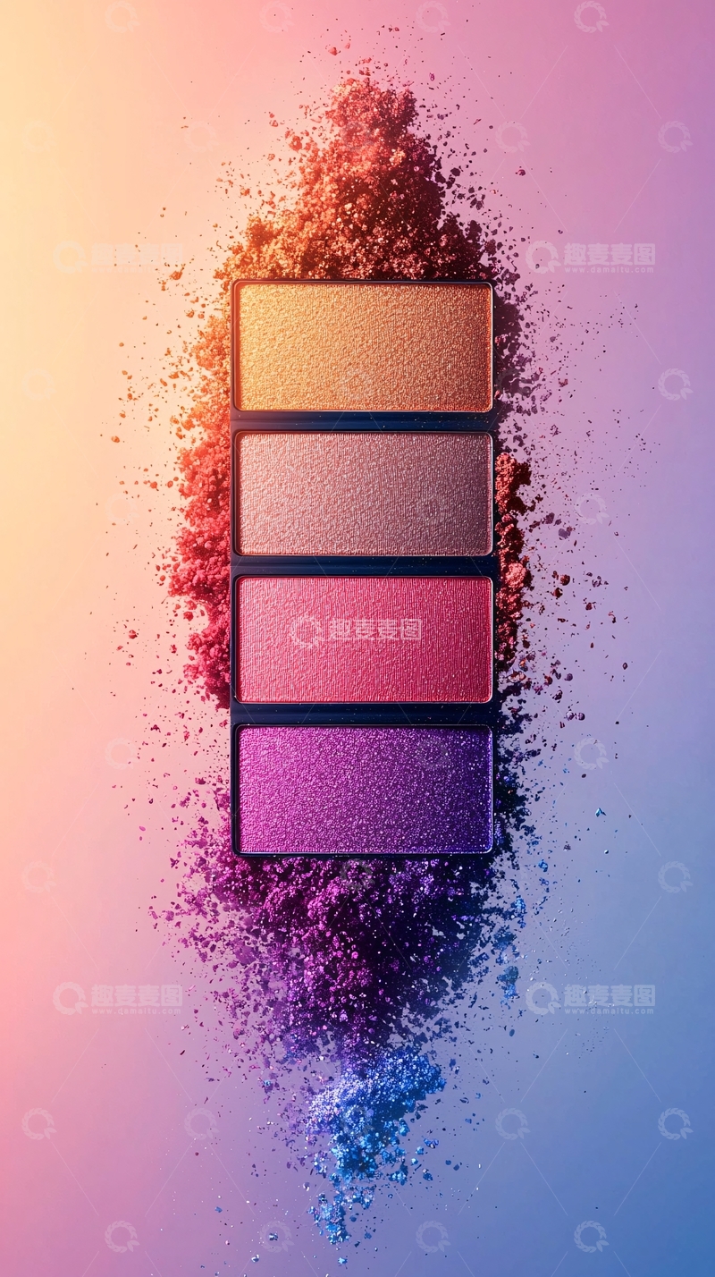 高清大图下载【趣麦麦图】彩色眼影盘和粉末