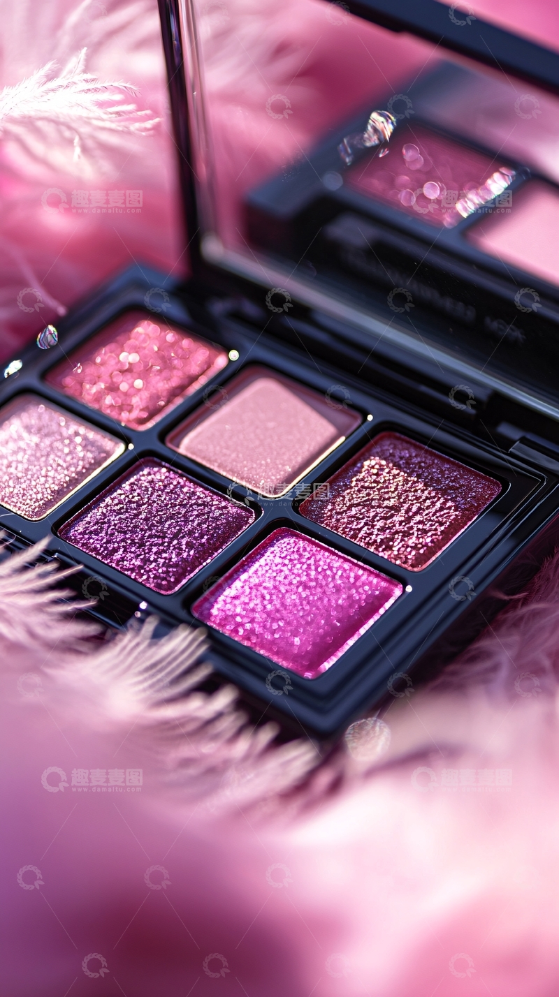 高清大图下载【趣麦麦图】粉色系眼影盘