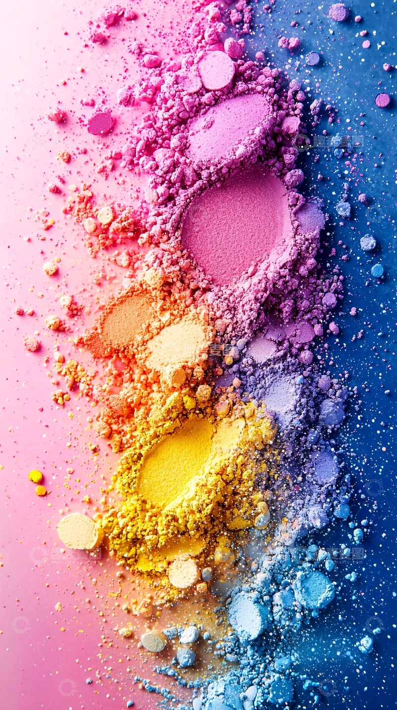高清大图下载【趣麦麦图】彩妆粉末高清质感图片