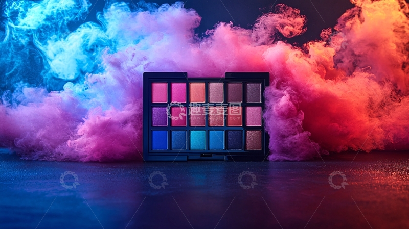 高清大图下载【趣麦麦图】彩妆眼影盘炫彩烟雾