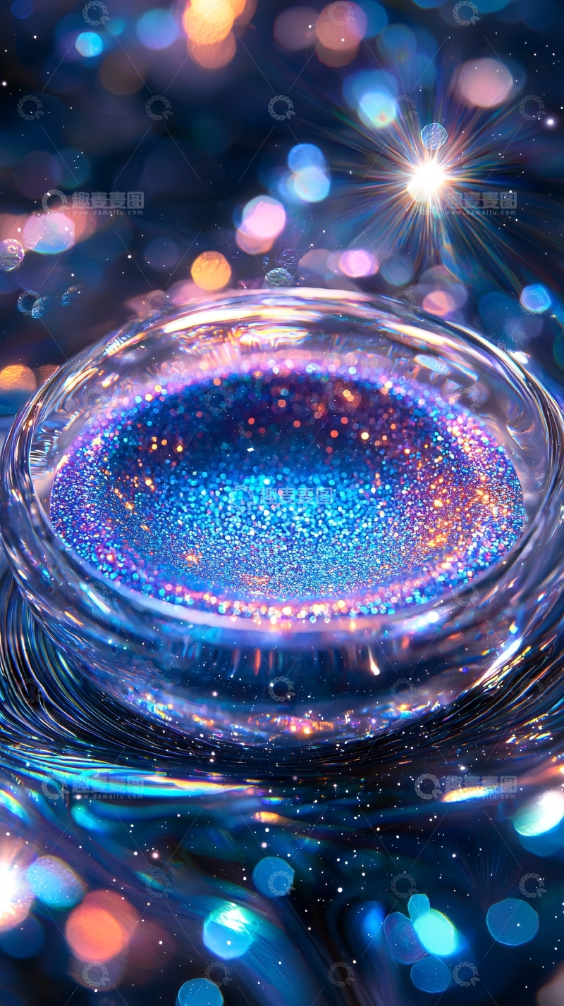 高清大图下载【趣麦麦图】梦幻星空玻璃球