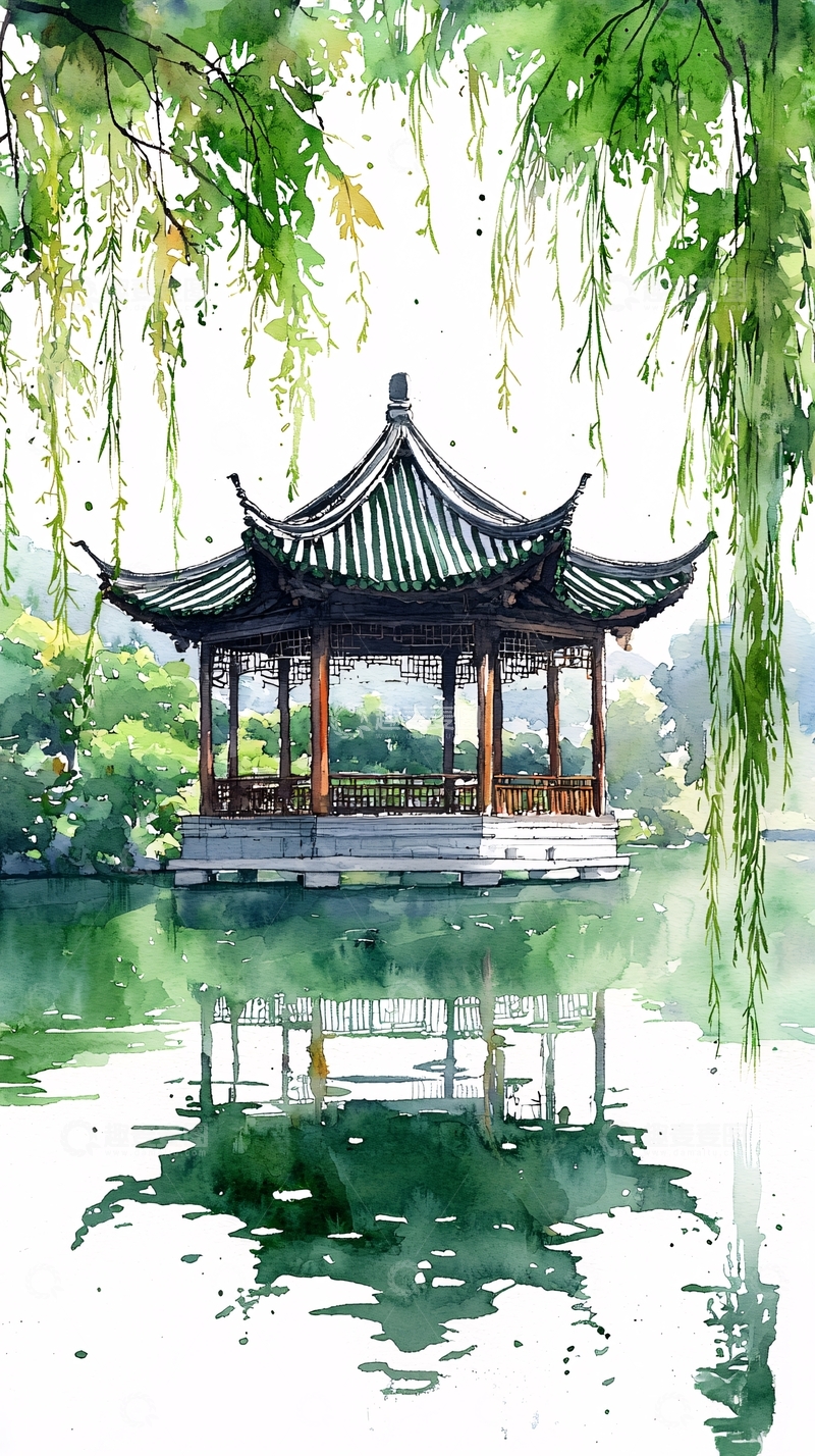 高清大图下载【趣麦麦图】水墨江南园林