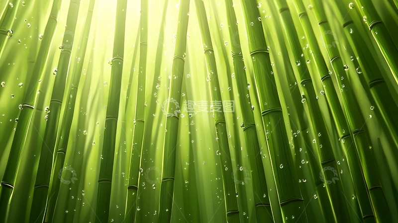 高清大图下载【趣麦麦图】阳光透过竹林