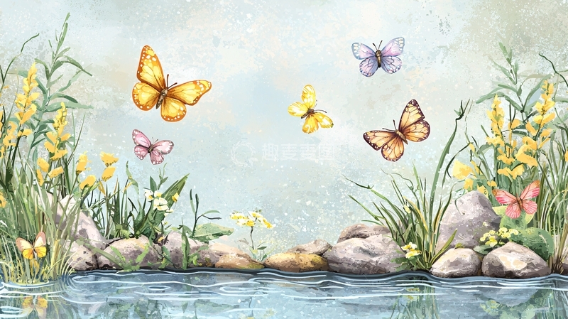 高清大图下载【趣麦麦图】水彩蝴蝶