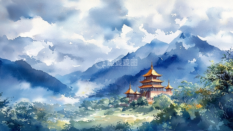 高清大图下载【趣麦麦图】水彩画