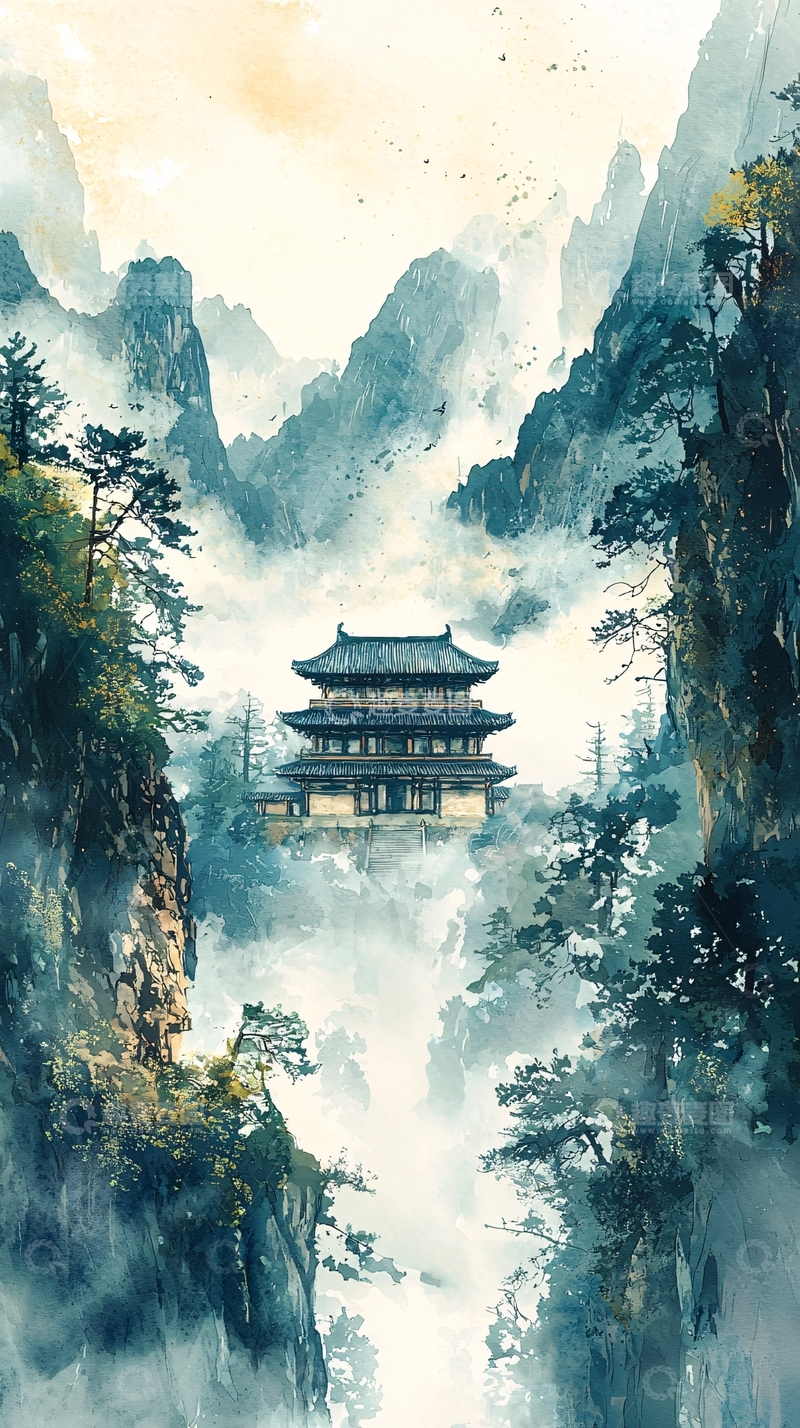 高清大图下载【趣麦麦图】水墨画山水