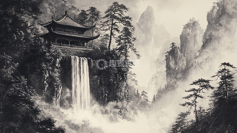 高清大图下载【趣麦麦图】水墨画山水