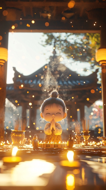 祈福的小和尚
