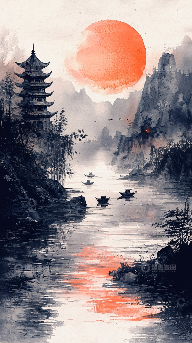 高清大图下载【趣麦麦图】水墨画