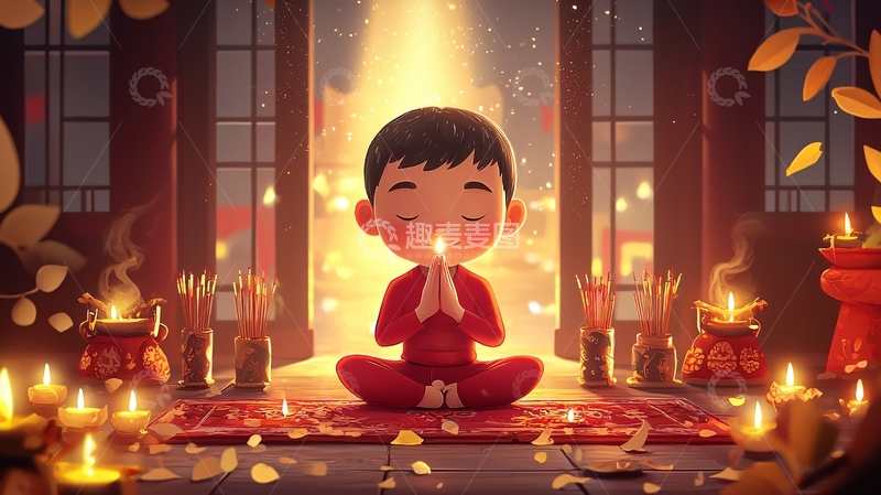 高清大图下载【趣麦麦图】男孩祈祷