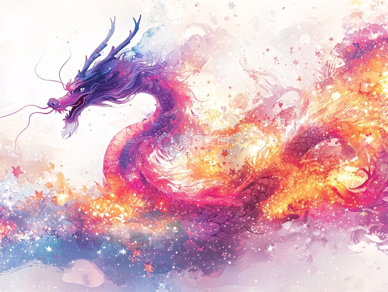 高清大图下载【趣麦麦图】绚丽多彩的梦幻龙