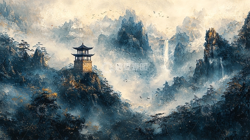 高清大图下载【趣麦麦图】水墨风山水