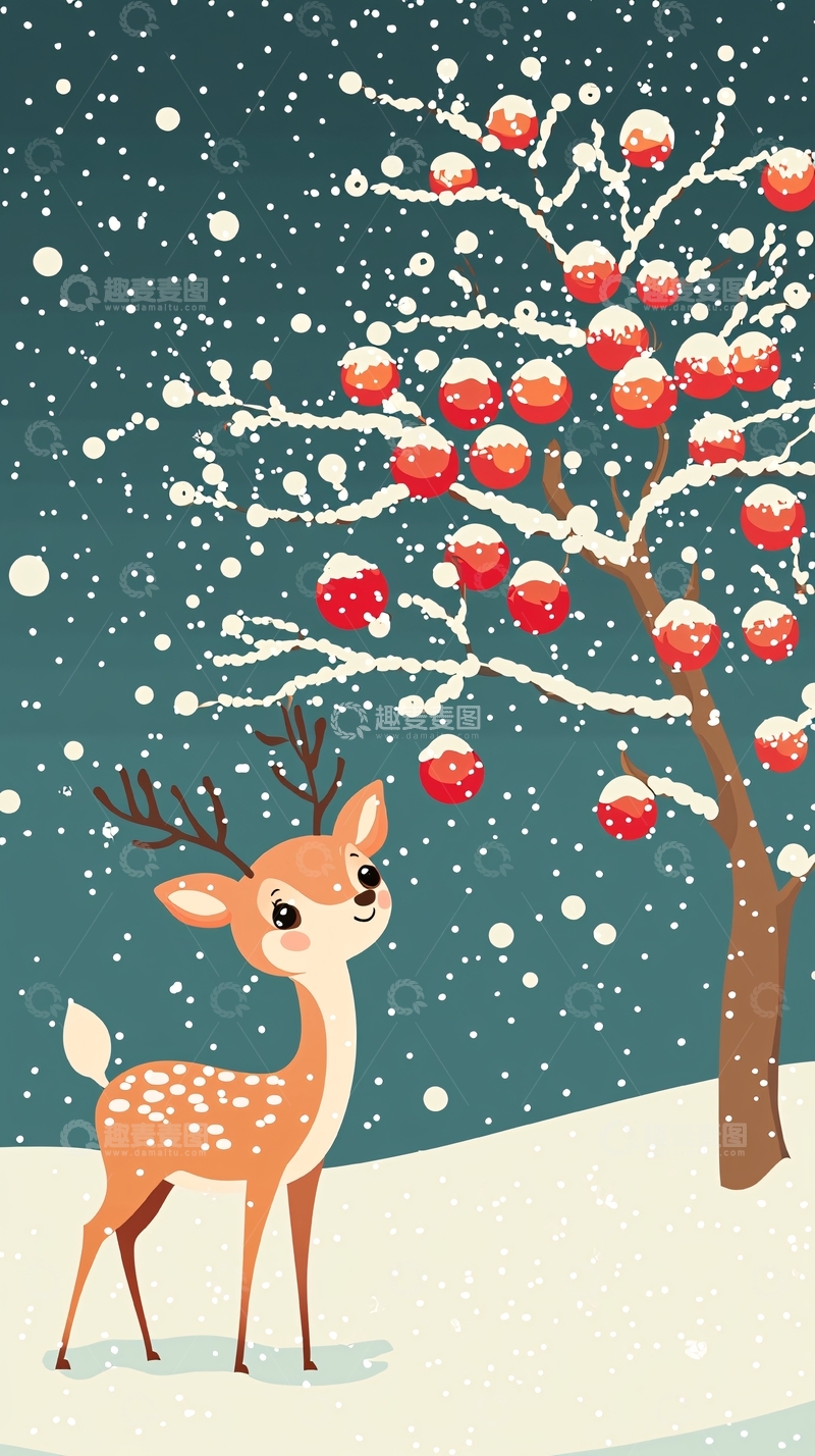 高清大图下载【趣麦麦图】卡通小鹿