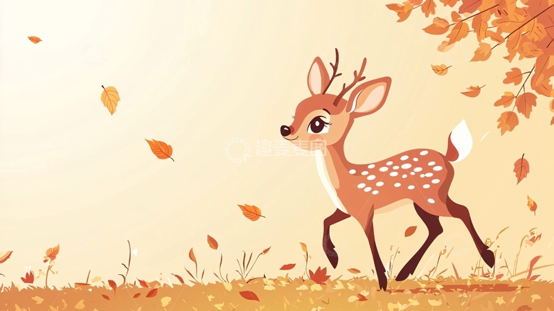 高清大图下载【趣麦麦图】秋日小鹿