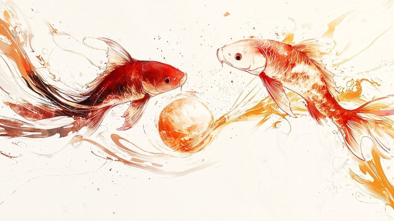 高清大图下载【趣麦麦图】水墨画鲤鱼