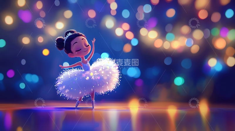 高清大图下载【趣麦麦图】梦幻芭蕾舞女孩