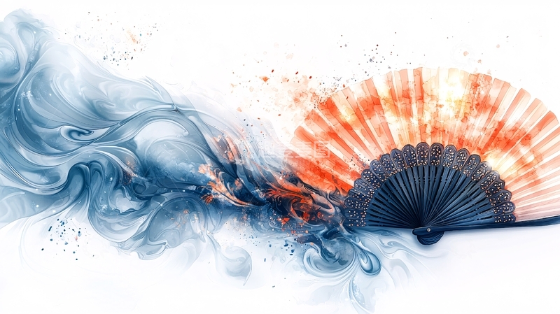 高清大图下载【趣麦麦图】水墨扇子