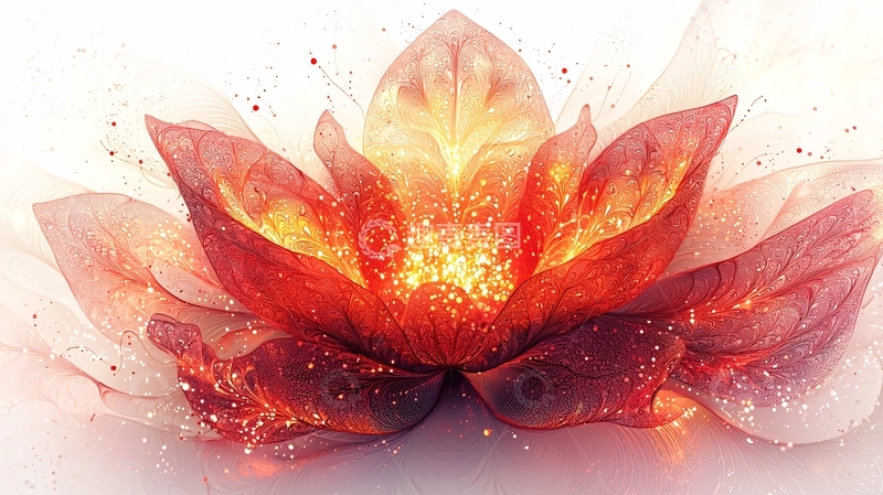 高清大图下载【趣麦麦图】发光红色莲花特写