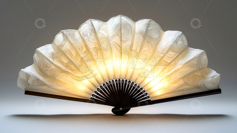 高清大图下载【趣麦麦图】白色纸质扇子