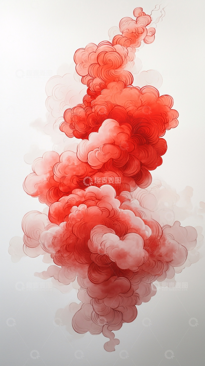 高清大图下载【趣麦麦图】红色烟雾