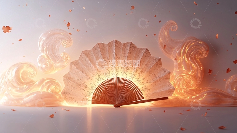 高清大图下载【趣麦麦图】轻柔唯美的中式折扇