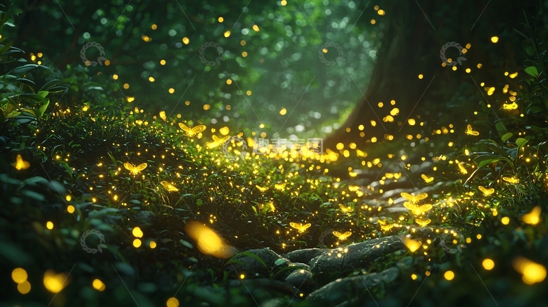高清大图下载【趣麦麦图】萤火虫森林18