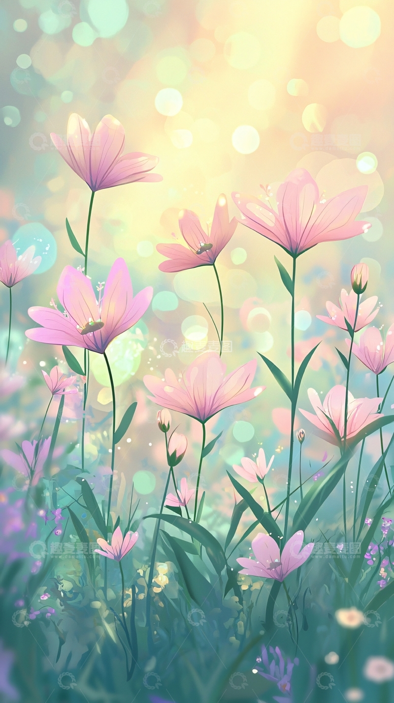 高清大图下载【趣麦麦图】粉色宇宙花田