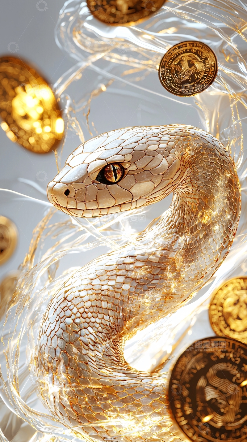 高清大图下载【趣麦麦图】黄金蛇