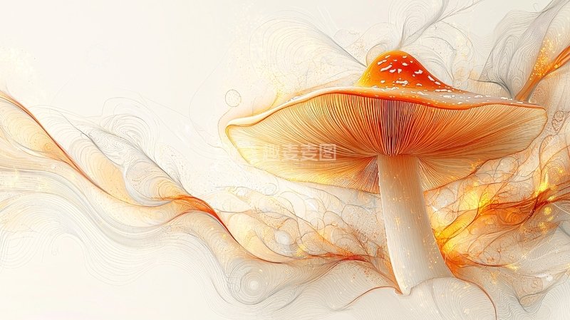 高清大图下载【趣麦麦图】橘色梦幻蘑菇