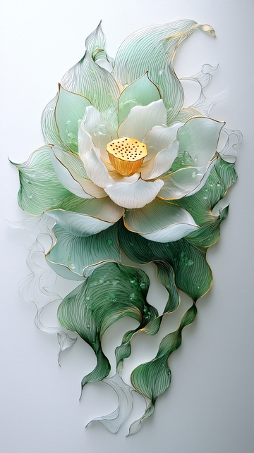 轻盈剔透的玻璃莲花